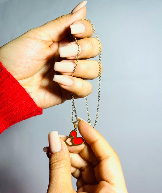 Cadena corazón esmalte red - Zaijewelry